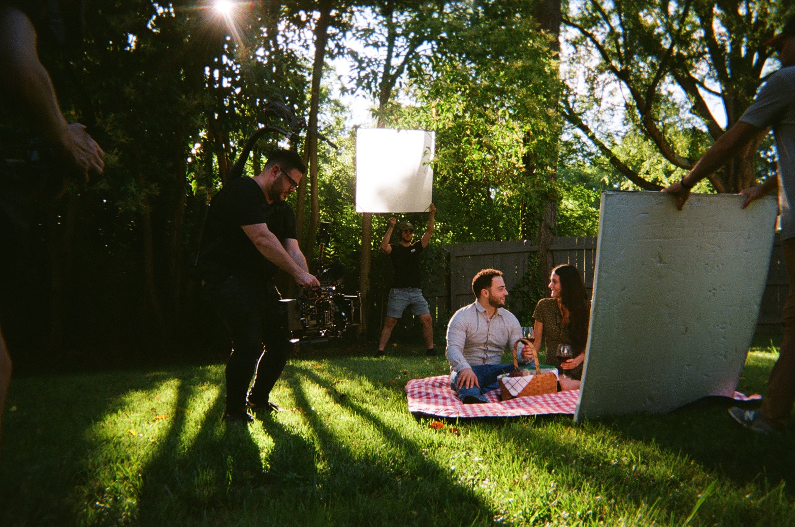 Behind the scenes — backyard picnic shoot