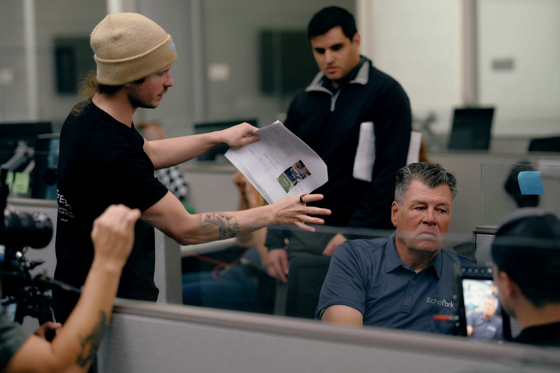 On set directing the Echo Park campaign