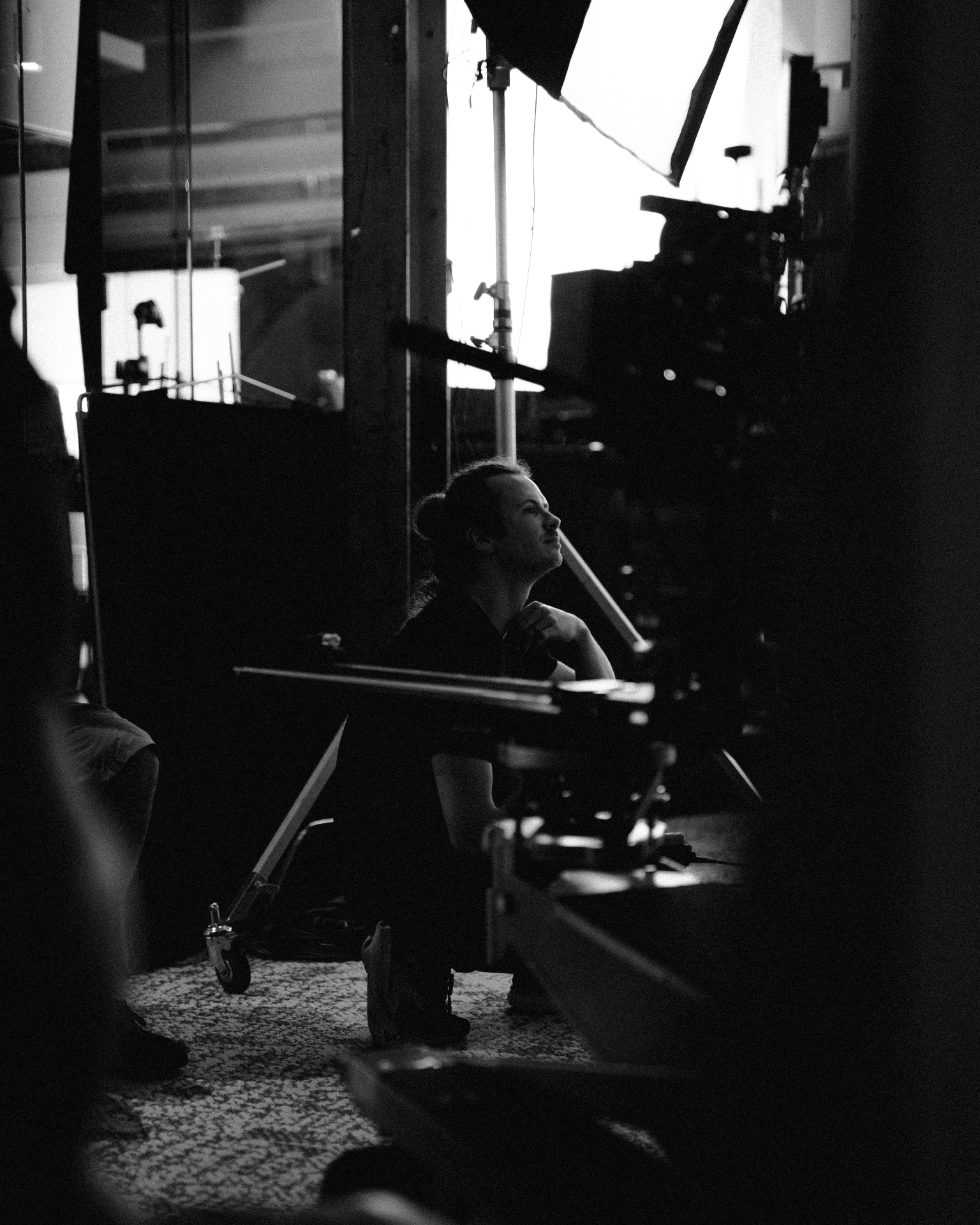 Director on set in the production environment