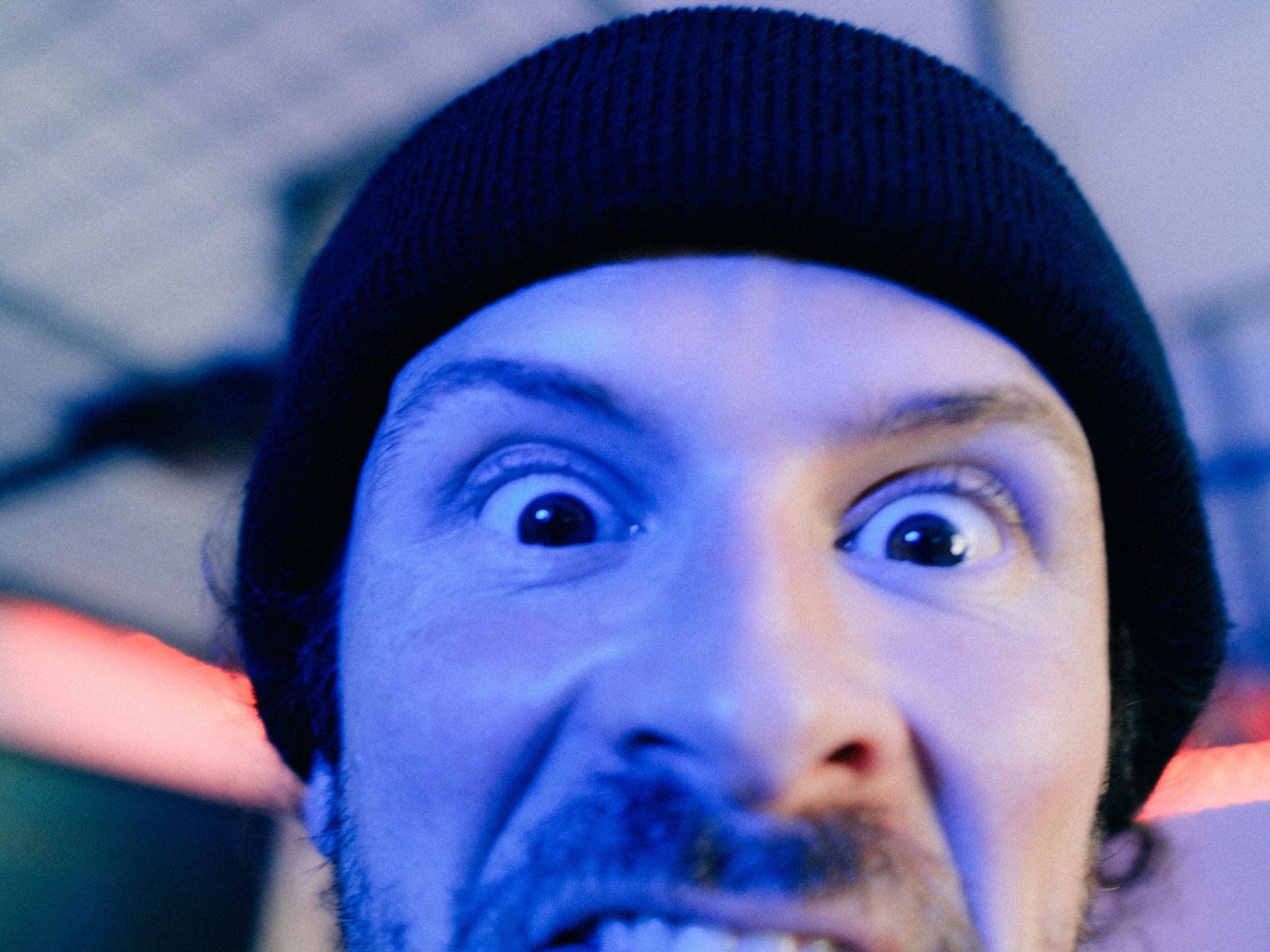 Close-up moment on set