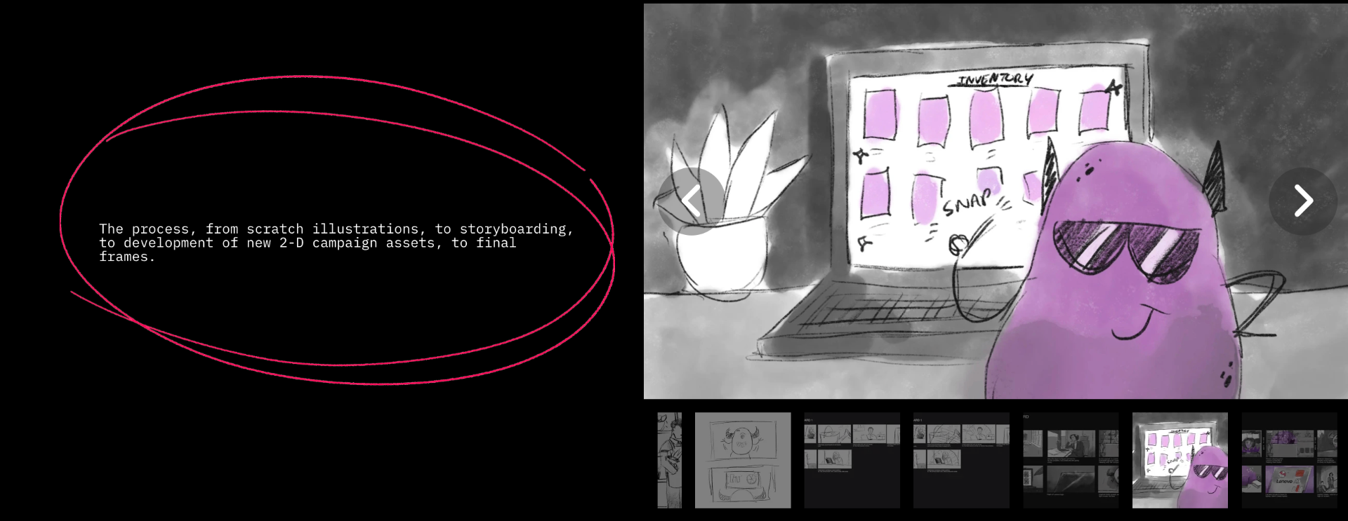 Storyboard frame from a campaign